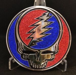 Grateful Dead Steal Your Face Stealie SYF Silver Tone 3" Belt Buckle